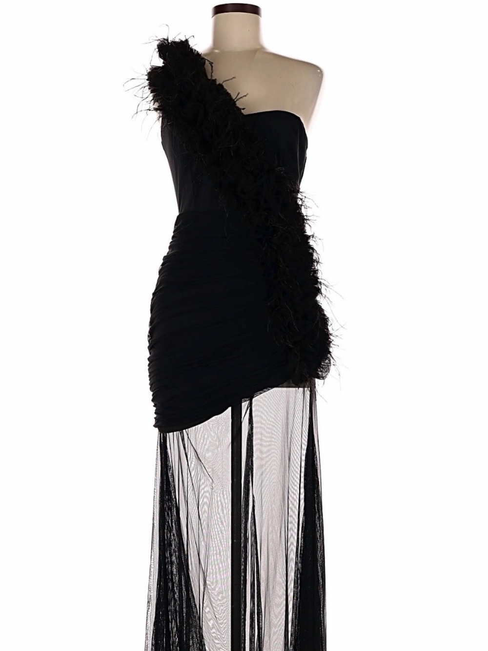 Black Asymmetrical Maxi Dress Like New